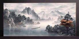 山水畫裝飾畫無框畫