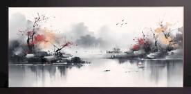 山水畫裝飾畫無框畫