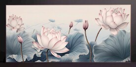 荷花裝飾畫(huà)無(wú)框畫(huà)