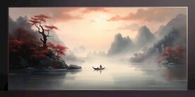 山水畫(huà)裝飾畫(huà)無(wú)框畫(huà)