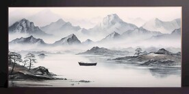 山水畫(huà)裝飾畫(huà)無(wú)框畫(huà)
