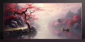 山水畫(huà)裝飾畫(huà)無(wú)框畫(huà)