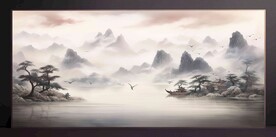 山水畫(huà)裝飾畫(huà)無(wú)框畫(huà)