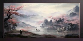 山水畫(huà)裝飾畫(huà)無(wú)框畫(huà)