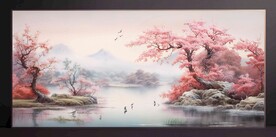 山水畫(huà)裝飾畫(huà)無(wú)框畫(huà)