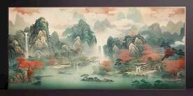山水畫裝飾畫無框畫