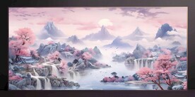 山水畫裝飾畫無框畫