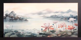 荷花裝飾畫無框畫