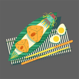 端午節(jié)龍舟粽子插畫素材