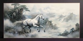 山水畫裝飾畫無框畫