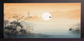 山水畫裝飾畫無框畫