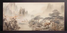 山水畫裝飾畫無框畫