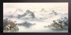 山水畫裝飾畫無框畫