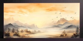 山水畫裝飾畫無框畫