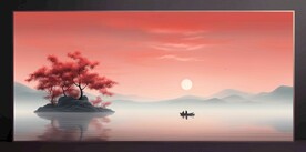 山水畫裝飾畫無框畫