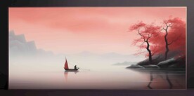 山水畫裝飾畫無框畫