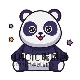 矢量卡爱卡通动物大熊猫插画素材