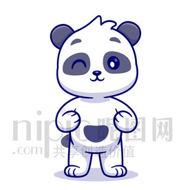 可愛(ài)卡通站立的熊貓素材插畫(huà)