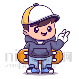 可愛(ài)卡通小男孩