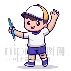 可愛(ài)卡通小男孩學(xué)習(xí)教育