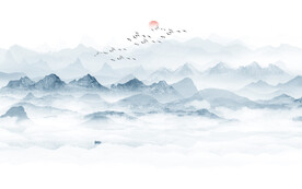 意境水墨山水畫