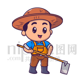 可愛卡通農(nóng)業(yè)伯伯