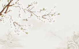新中式花鳥畫背景墻