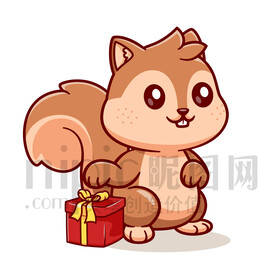可愛卡通小松鼠