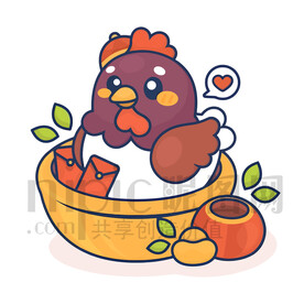 可愛卡通小雞拜年紅包