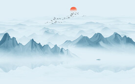 抽象水墨山水畫(huà)背景墻