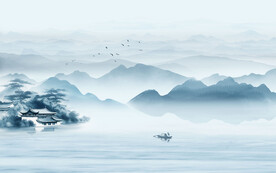 水墨江南水鄉(xiāng)背景墻