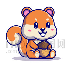 可愛卡通小松鼠