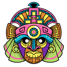 卡通矢量圖騰面具