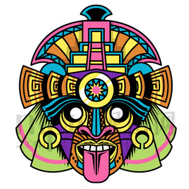 卡通矢量圖騰面具