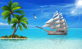 一帆風(fēng)順背景墻