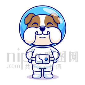 可愛卡通宇航員癩皮狗