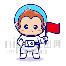 可愛卡通宇航員小猴子