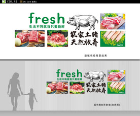 豬肉店形象墻