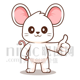 可愛卡通點(diǎn)贊的小老鼠