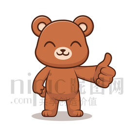 可愛卡通點(diǎn)贊的大灰熊