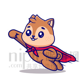 可愛卡通超人松鼠