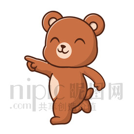 可愛卡通奔跑的小狗熊棕熊