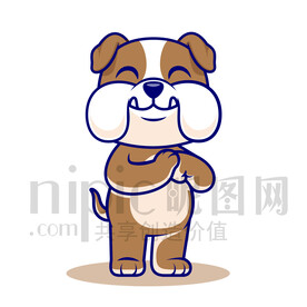 可爱卡通哈巴狗小狗