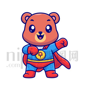 可爱卡通超人狗熊