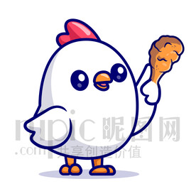 可愛卡通小雞炸雞