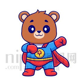 可愛卡通超人小狗熊棕熊