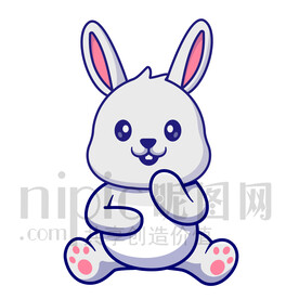 可愛卡通小白兔