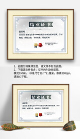 銀白色復(fù)古底紋公司學(xué)校結(jié)業(yè)證書