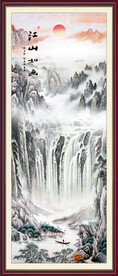 竖幅山水画