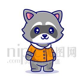 可愛卡通小浣熊貍貓
